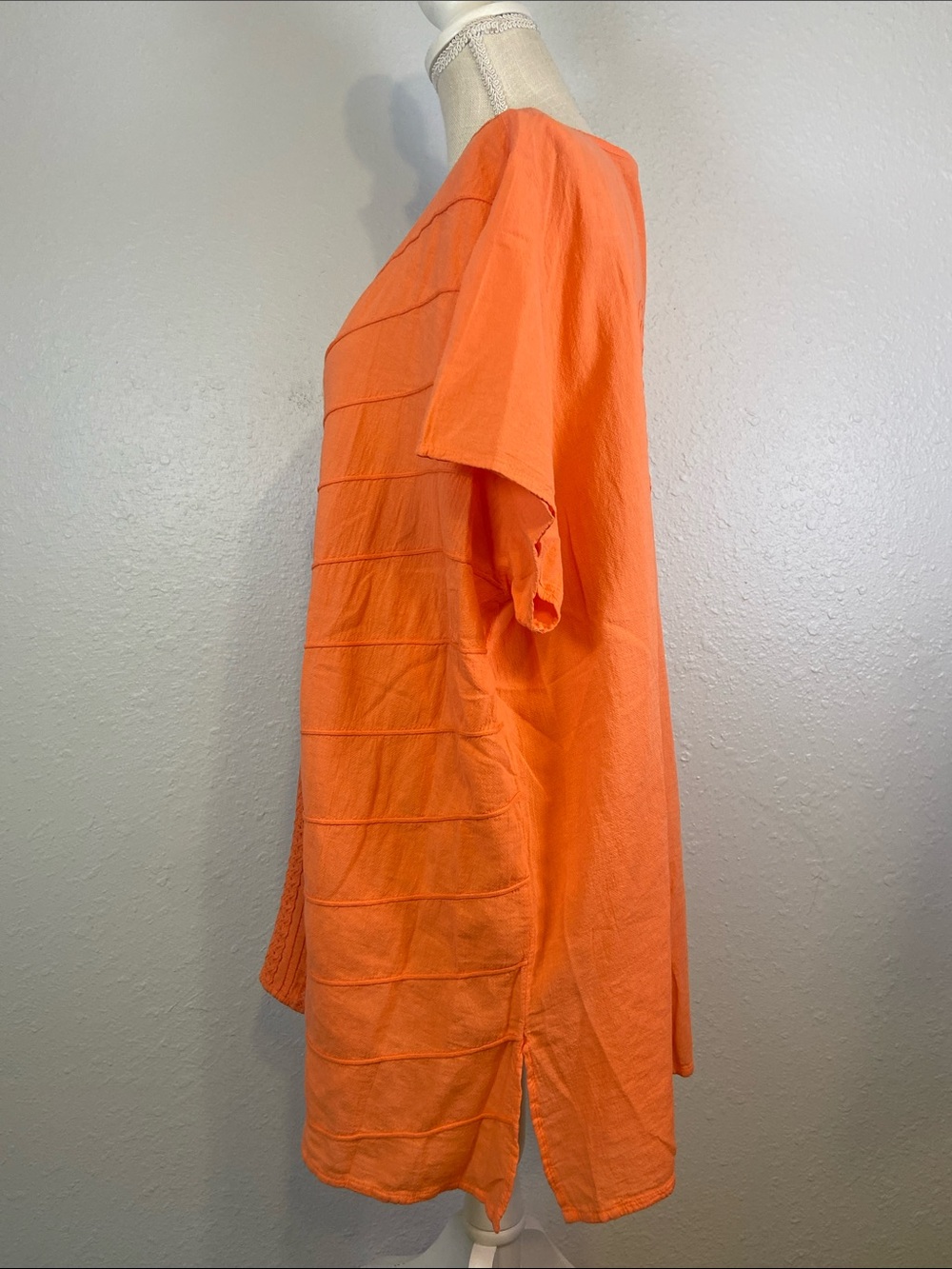 Soft Surroundings Orange 100% Cotton Lightweight Chic Embroidered Blouse Size 2X - Picture 4 of 7